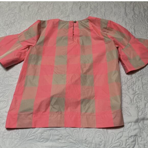 Crewcuts Neon Check Party Top Size 10 - Picture 3 of 5